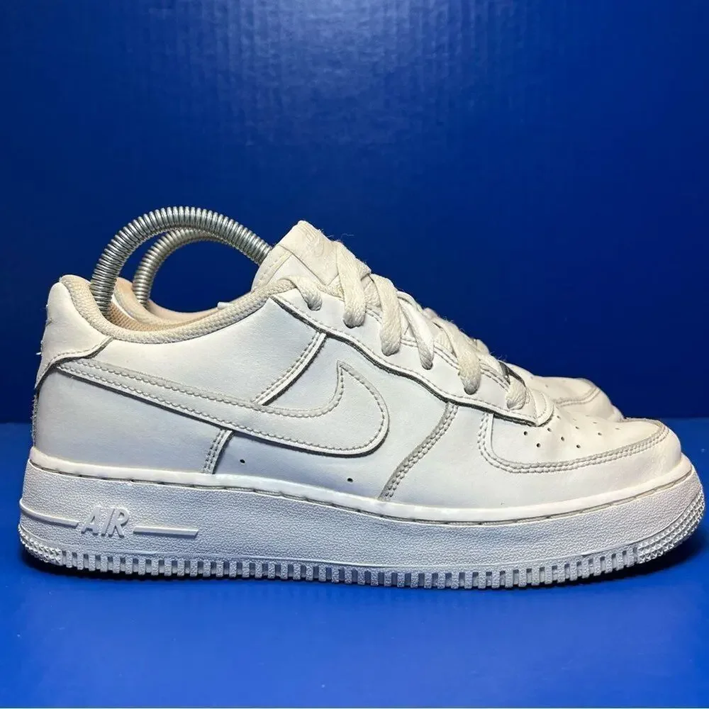 Nike Air Force 1‎ GS Triple White Low Sneakers Youth 6.5 Womens 8 314192-117